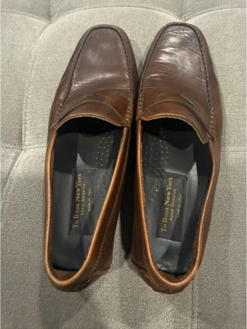 To Boot New York Adam Derrick Brown Leather Driving Loafers